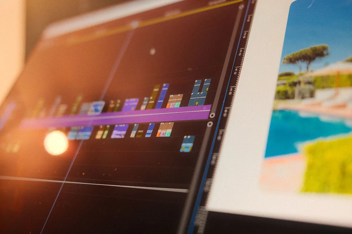 Montage d'un enregistrement réalisé au studio KOSMOS à Bordeaux, timeline ouverte à l'écran